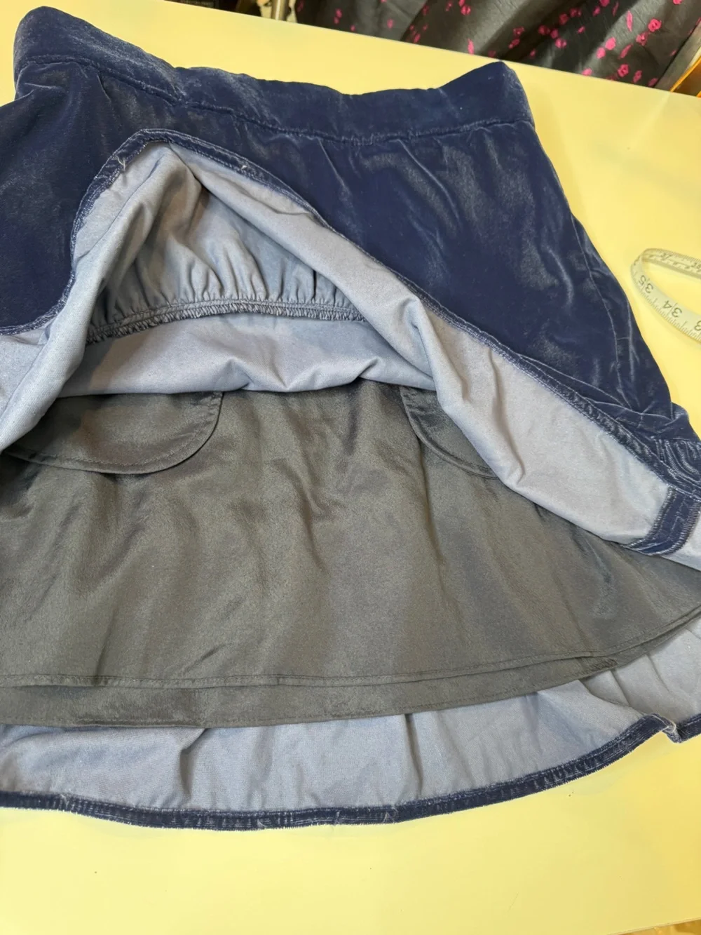 J.Crew Navy Velvet Ruffle Hem Mini Skirt XS Lined Pull-On